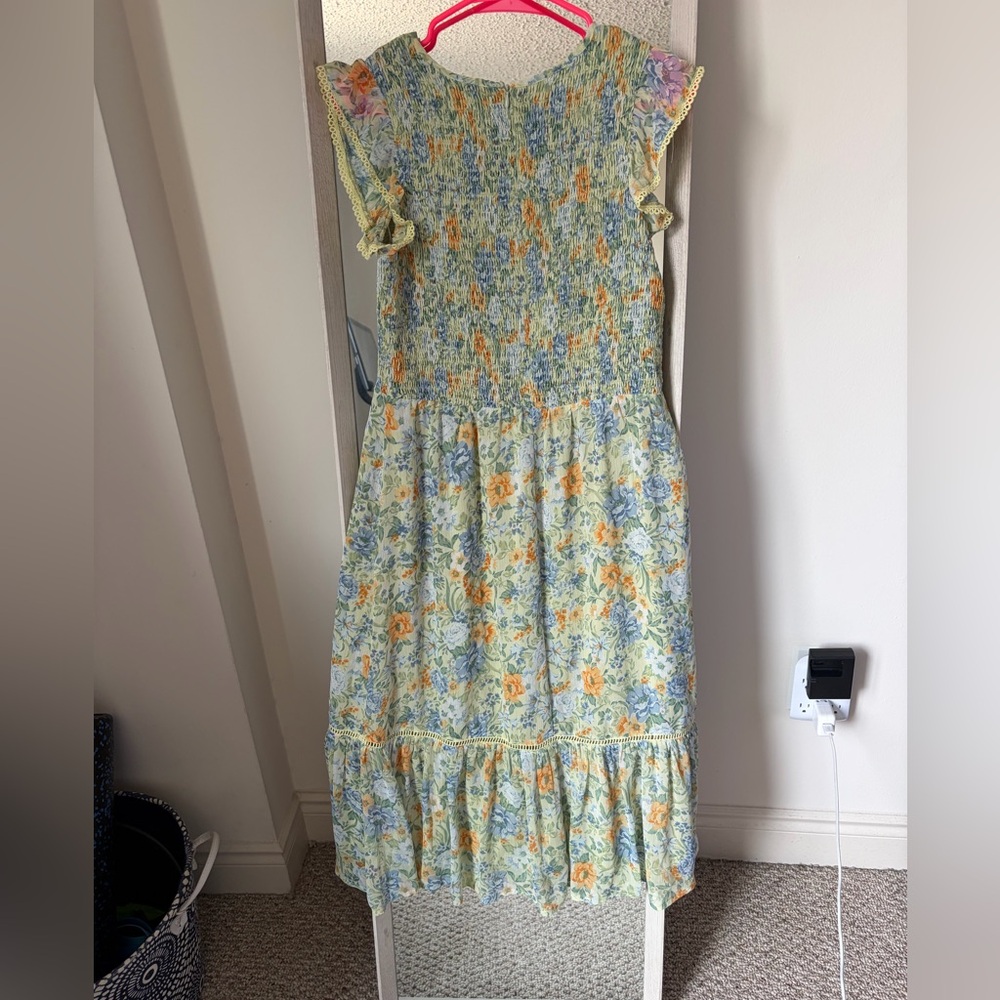 Lost + Wander Olive Green Smocked Dress - Picture 2 of 3